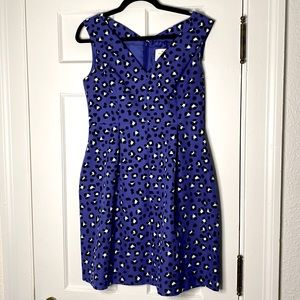 Kate Spade blue cheetah dress. Size 8, great condition WITH POCKETS!